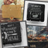 BBQ & Hunting Themed Slate Coaster Set of 4-Laser Engraved
